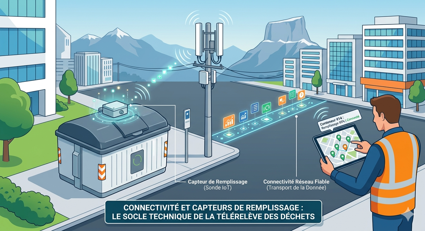 connectivité capteurs déchets